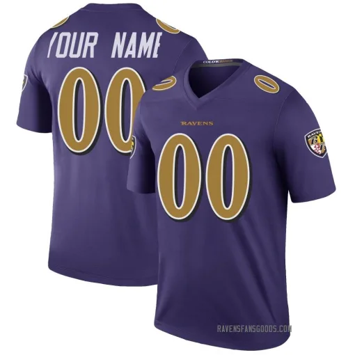 Baltimore Ravens Customized Youth Legend Purple Color Rush Jersey - Nike