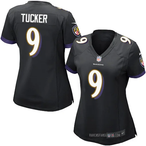 Game Justin Tucker Womens Baltimore Ravens Black Alternate Jersey Nike