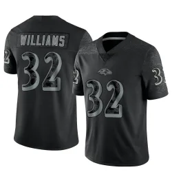 Men's Baltimore Ravens J.K. Dobbins Nike Black RFLCTV Limited Jersey