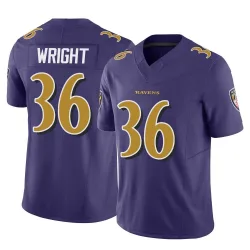 Owen Wright Men's Nike Purple Baltimore Ravens Custom Game Jersey