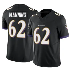 Tashawn Manning Men's Nike Black Baltimore Ravens Alternate Custom Game Jersey